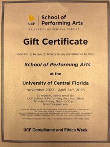 UCF School of Performing Arts Gift Tickets