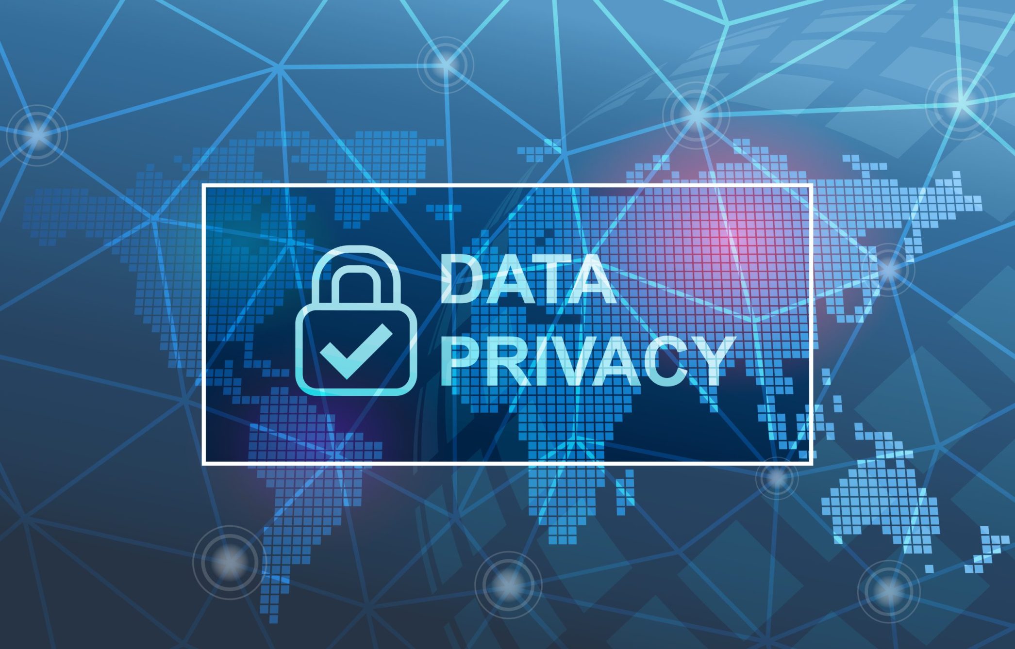 Image of a lock with a checkmark representing data privacy.