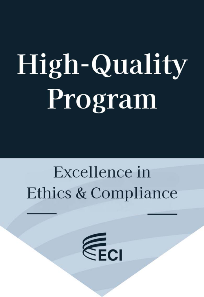 High-Quality Program Excellence in Ethics and Compliance e-Badge issued by ECI